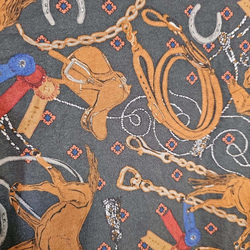 Anthropologie Adventurer Horse Equestrian Western Country Mock Neck Top - Picture 4 of 10